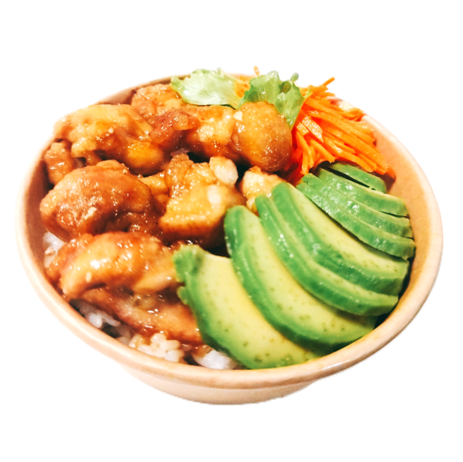 照り焼きチキンとアボカド丼