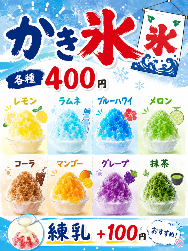 かき氷各種