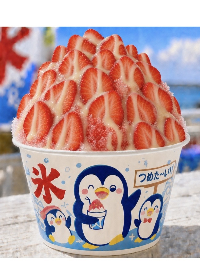 いちご果実乗せかき氷