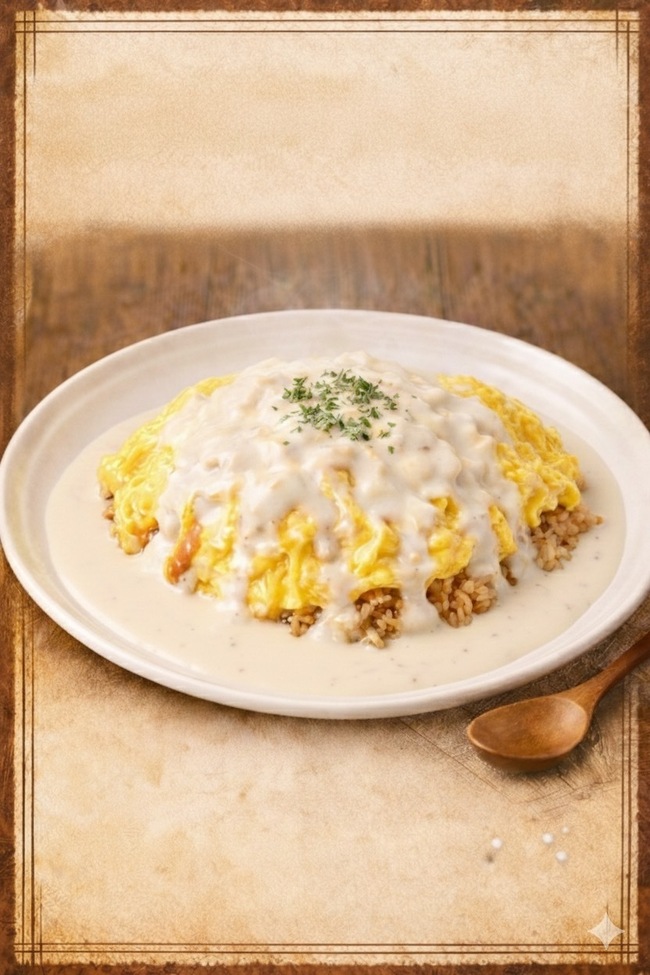 ホワイトクリームオムライス