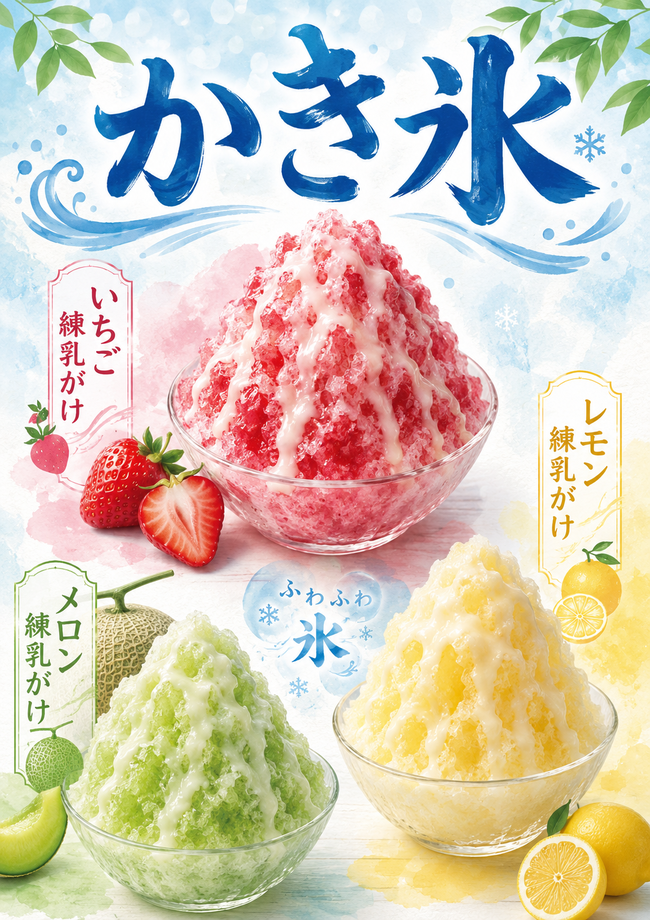 かき氷練乳がけ