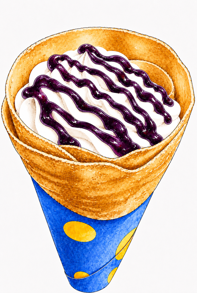 ブルーベリーソースホイップクレープ