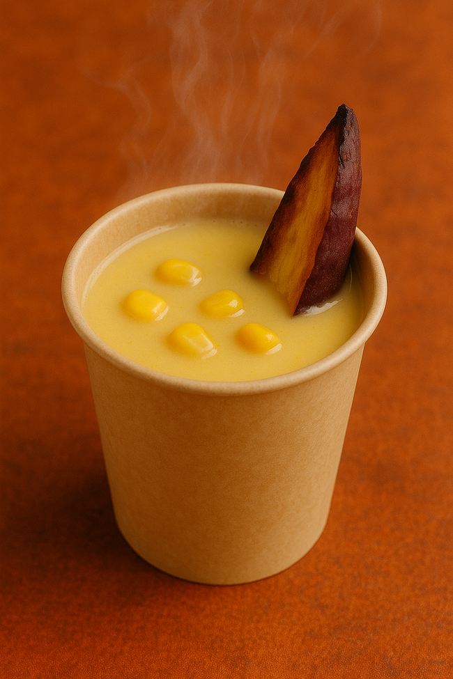 焼いもスティック入りコーンスープ