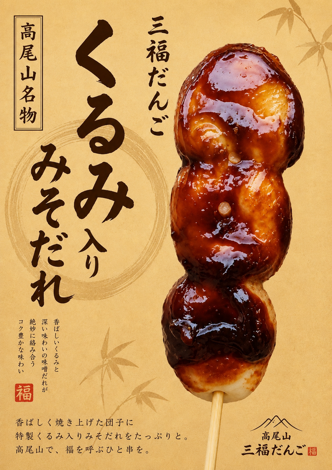 焼きだんご　くるみ入り　味噌だれ