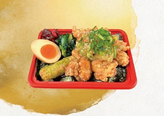 ネギ塩ダレの唐揚げ海苔弁当