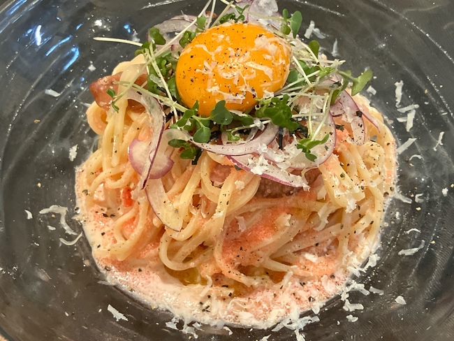 冷製生パスタ　明太子カルボナーラ