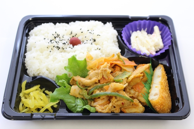 日替わり弁当３種例､豚バラ味噌炒め弁当