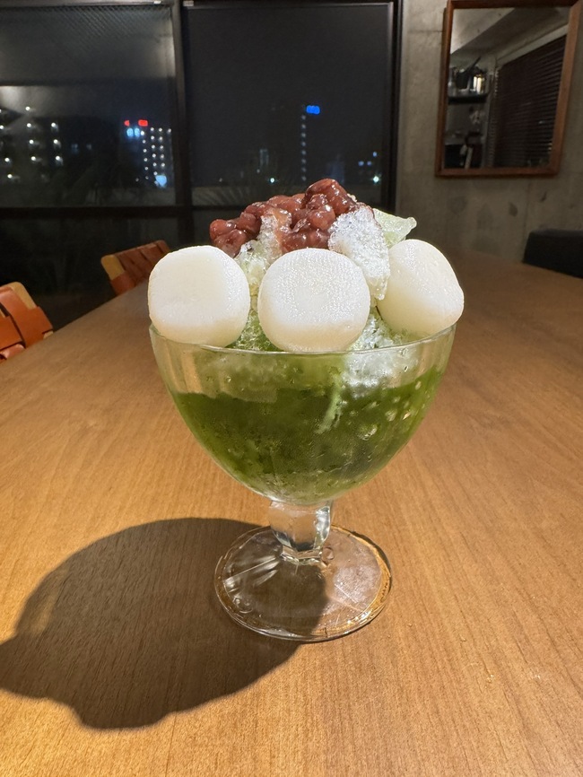 かき氷　抹茶あずき