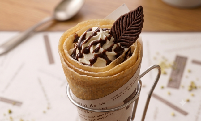 ホイップクリーム＆チョコソースクレープ