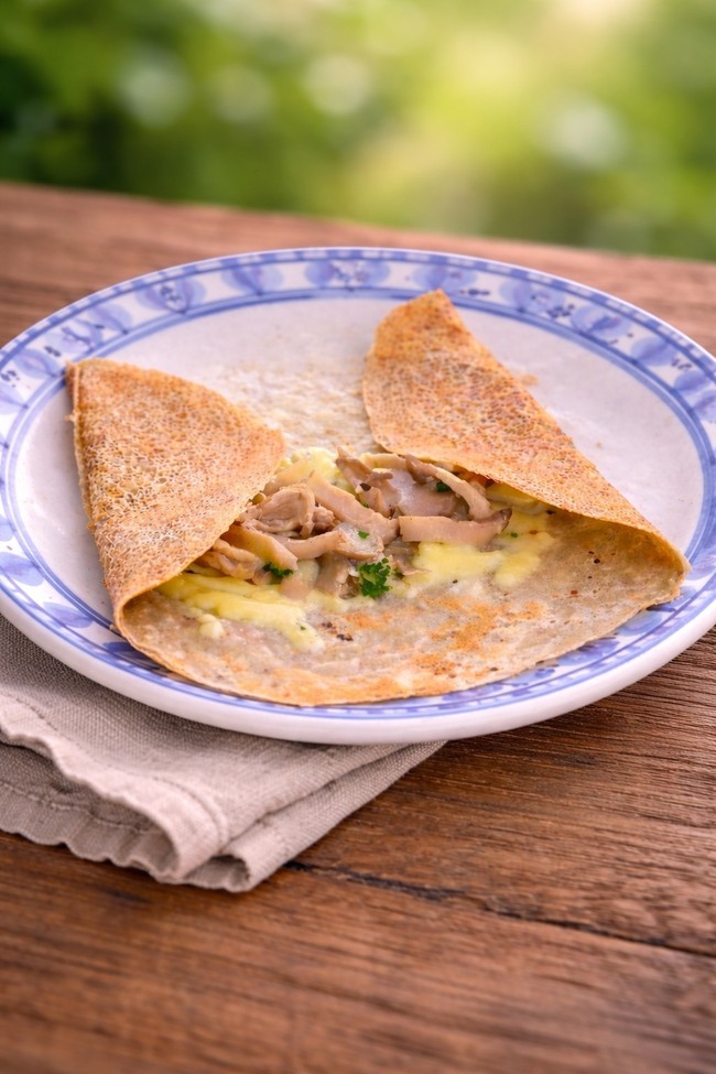 チキンときのこのガレット