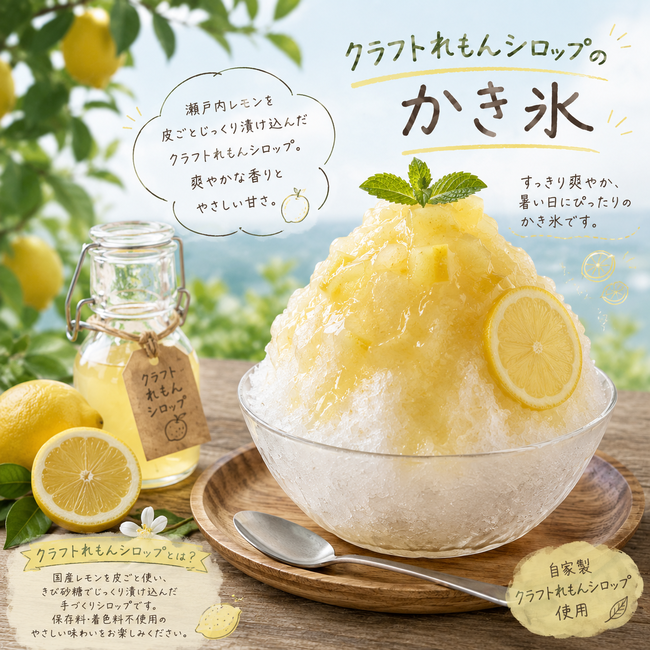 クラフトれもんシロップのかき氷
