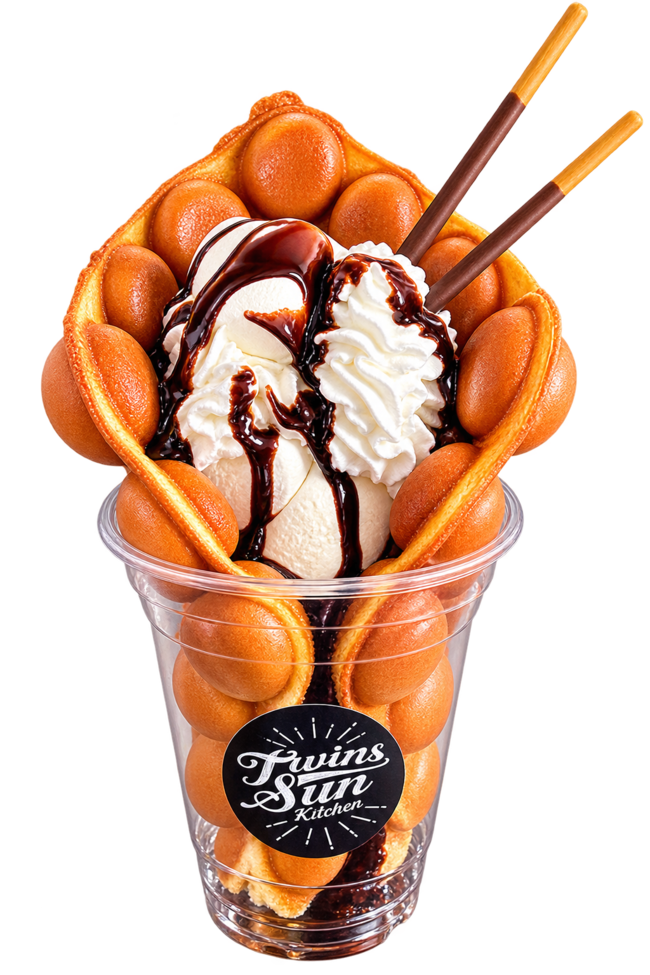 バブルワッフルチョコ＆マシュマロ