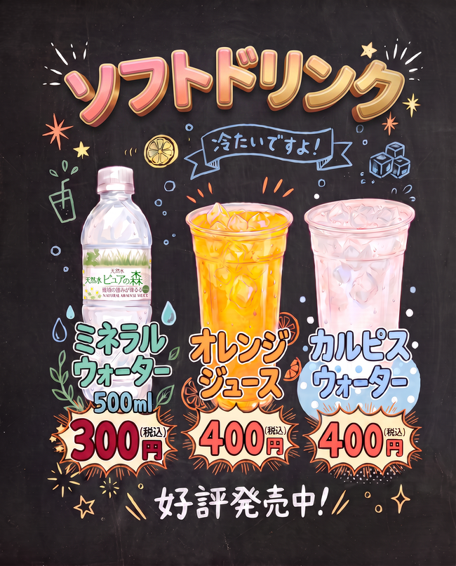 カルピスウォーター・オレンジジュース