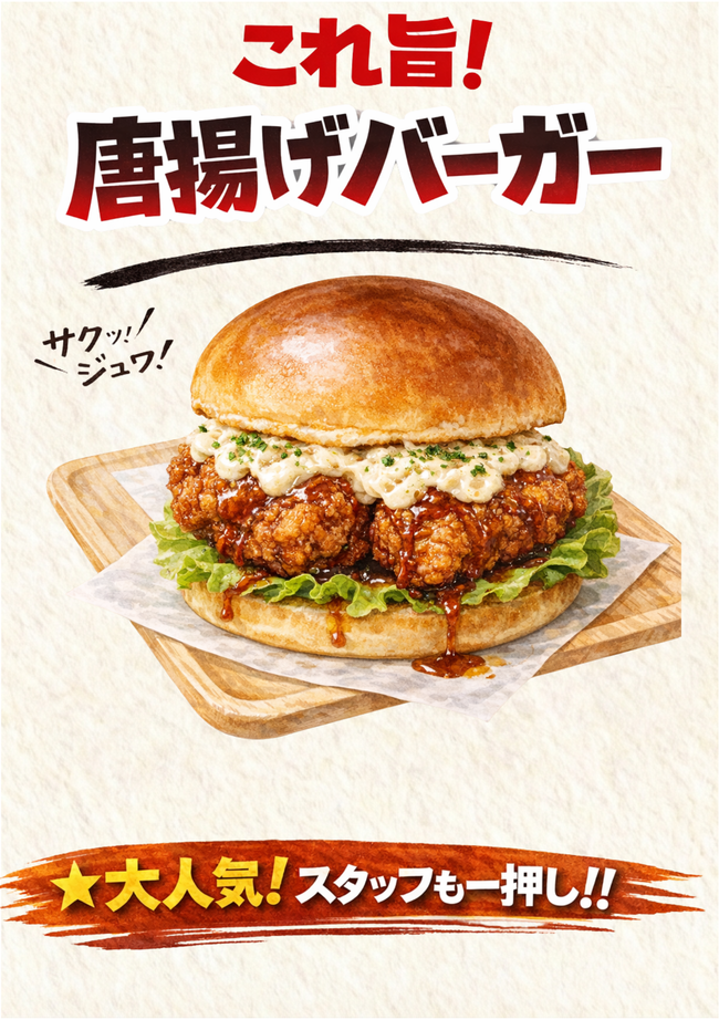 唐揚げバーガー