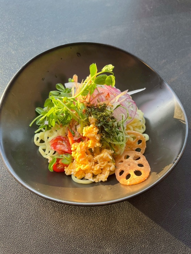 蒸し鶏とたっぷりお野菜の冷やしラーメン