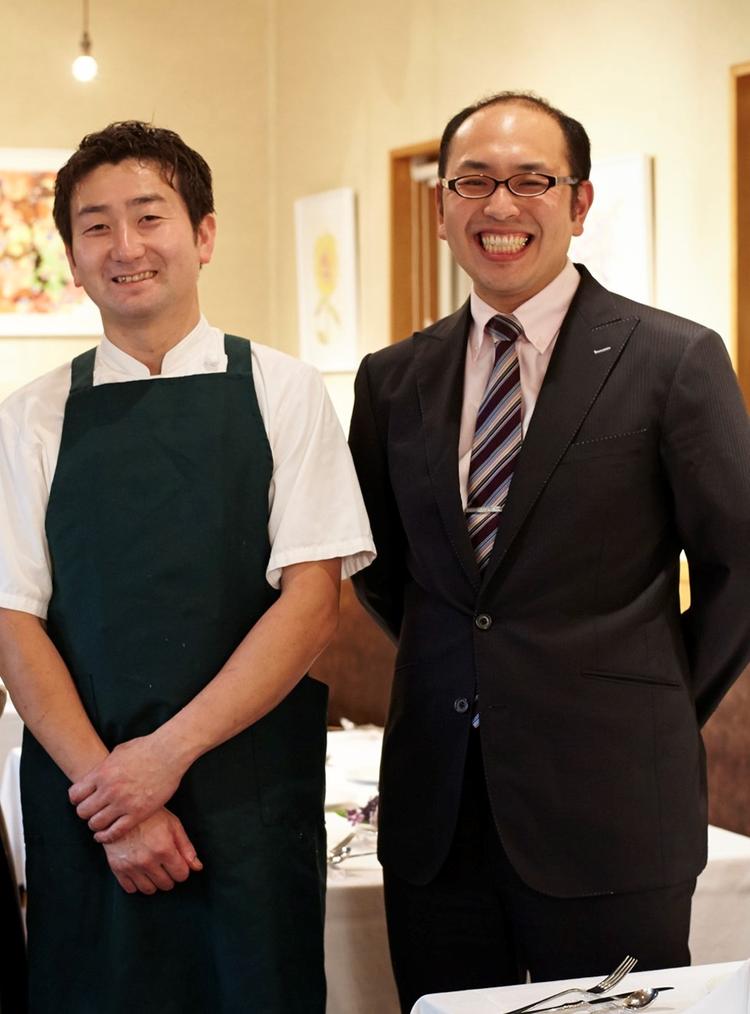 シェフ打矢と支配人鈴木です