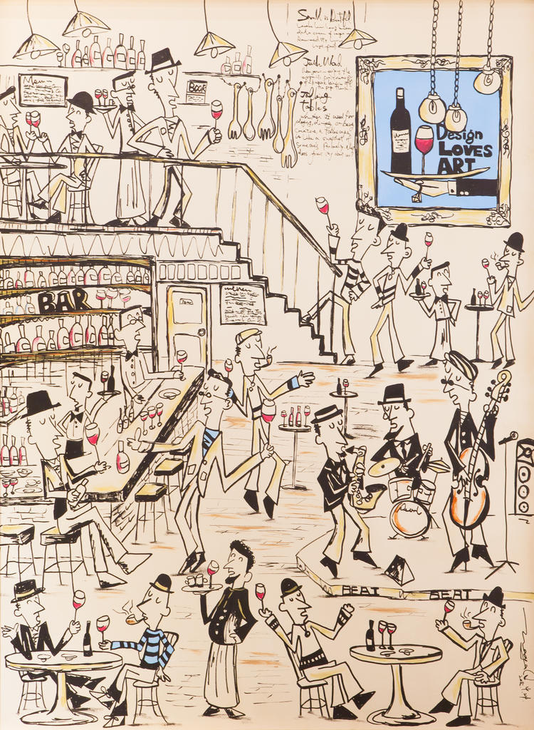 お店のコンセプトをあらわした店内の絵画
