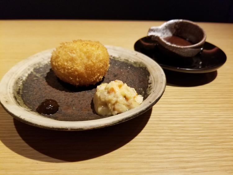 和食だけれど、カニクリームコロッケ!