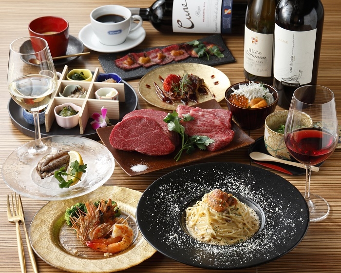 肉&ウニ料理