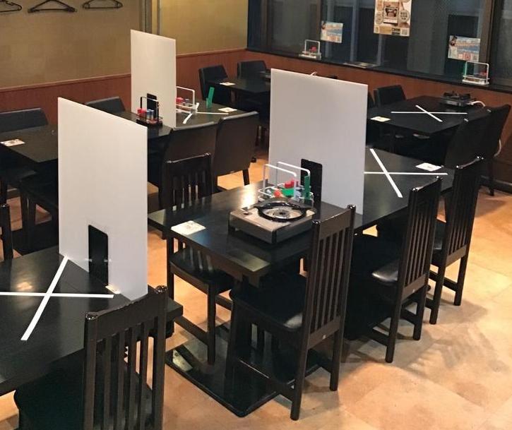 現在は三密対策を取り入れた配卓