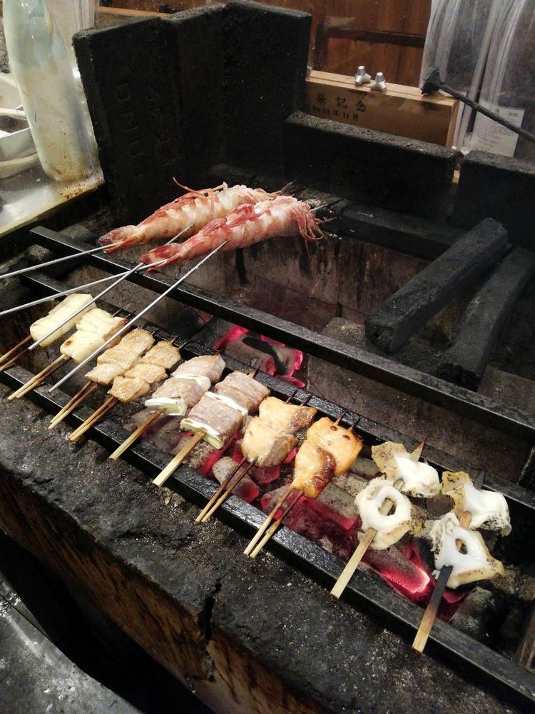 魚の串焼き 炭火で