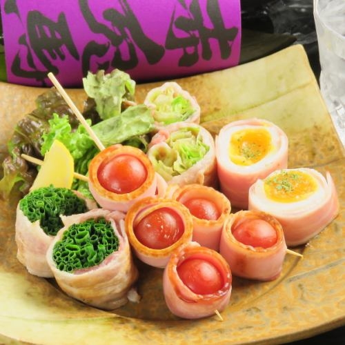 ヘルシーな野菜の肉巻きも大好評◎