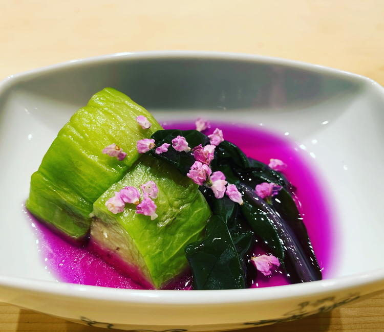 茄子と金時草のお浸し