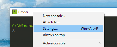 Cmder Settings