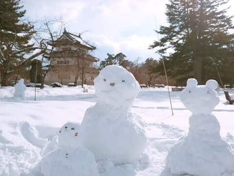 弘前城_青森観光_雪