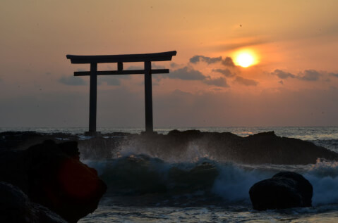 大洗磯前神社　日の出