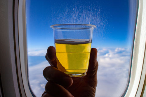 飛行機内でビールを飲むと酔いやすいって本当?