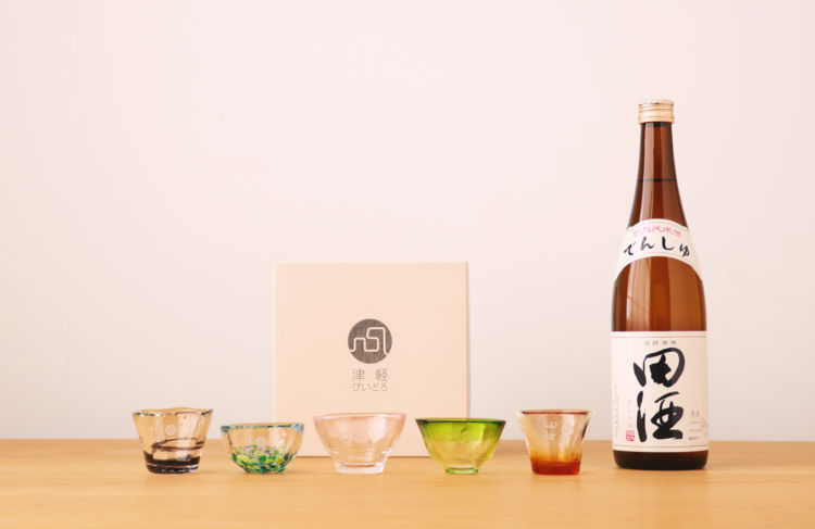 田酒×津軽びいどろ コラボおちょこギフトセット
