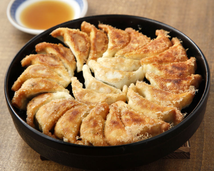 看板メニューの鉄鍋餃子に、グイグイお酒が進むこと間違いなし!