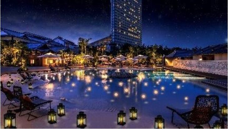 ホテル隣接のガーデンもイルミネーションでロマンチックに!