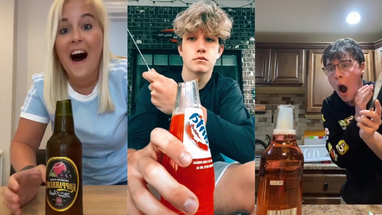 抖音熱掀「開玻璃啤酒瓶挑戰」Glass Bottle Challenge，餐刀輕敲也能開瓶！？