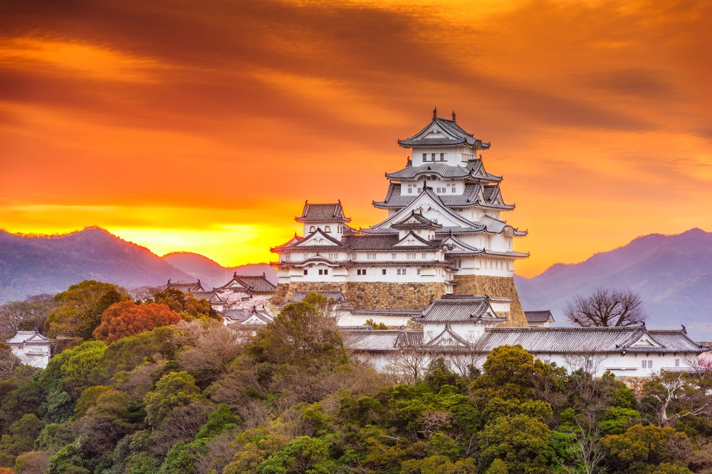 Sunset and Himeji Castle