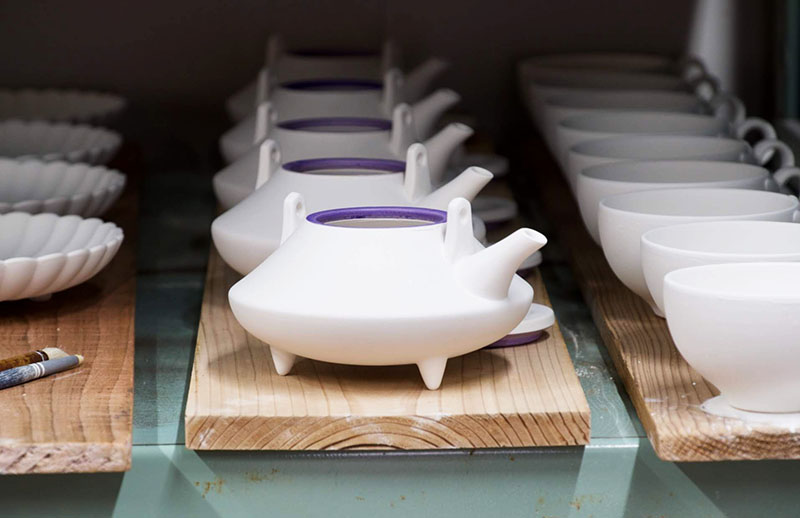 White Satsuma Pottery before firing