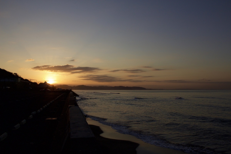 The sunrise at Shichirigahama Beach