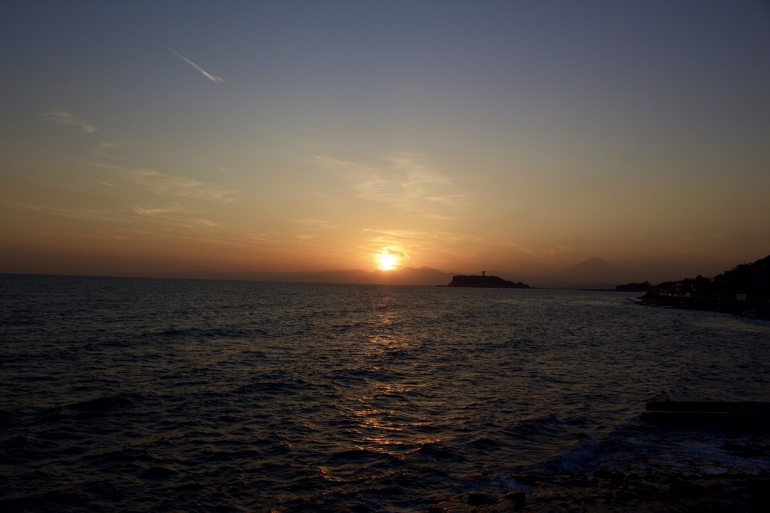 The sunset view in Kamakura