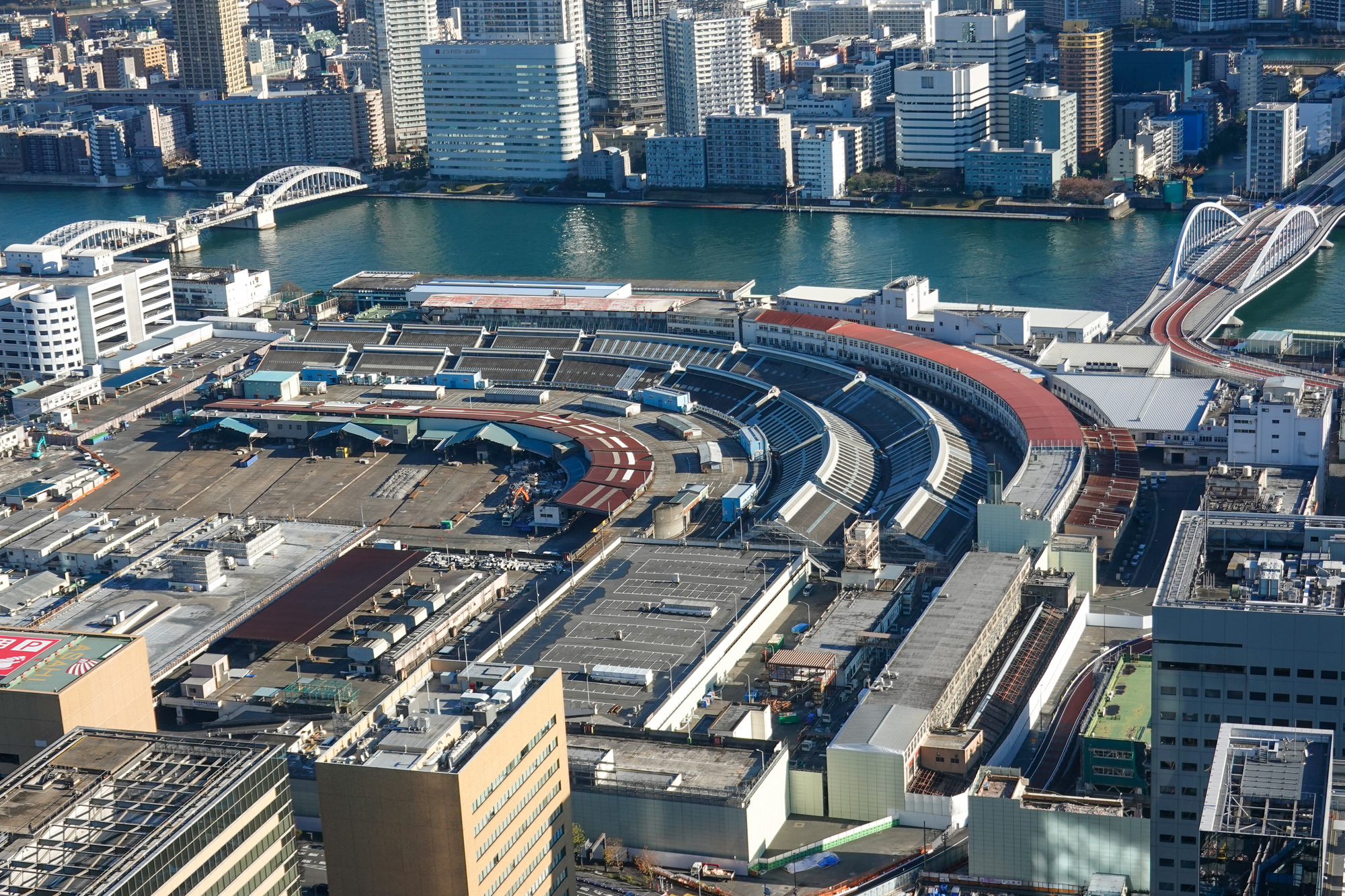 Tsukiji Fish Market from above