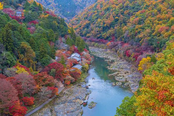 从龟山公园眺望的保津峡