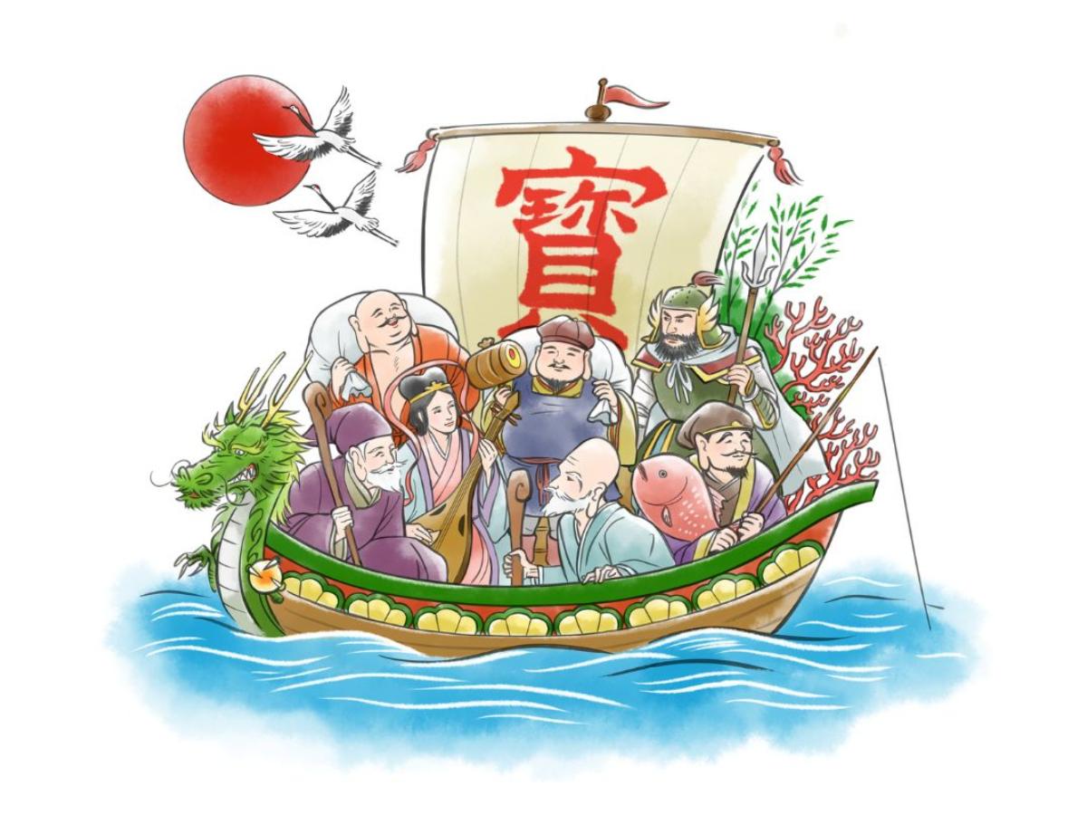 極上　七福神　根付　7点　東さ7-0429☆2F タカラ：福神根付