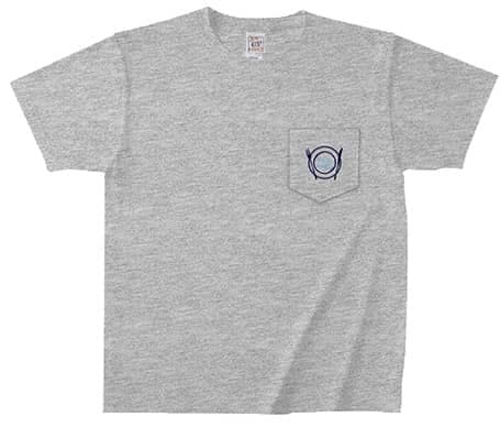 オープンエンドマックスウェイトバインダーネックポケットTシャツのデザインプリント作成例