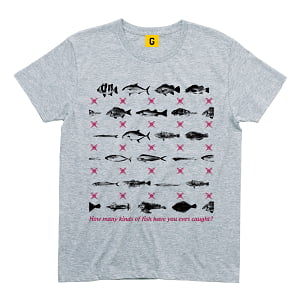 ⑧20種類の魚が釣れた?Tシャツ