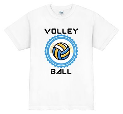 大きなバレーボールのプリントがインパクトたっぷり バレーボールTシャツ