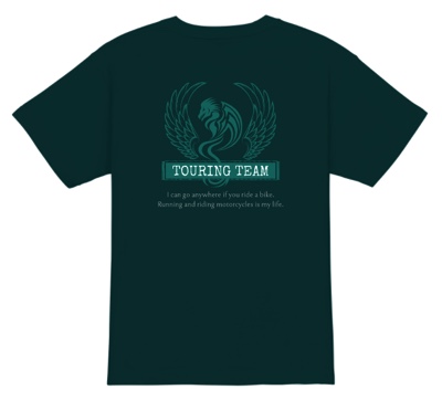 エンブレム調でクラシックなバイクTシャツ
