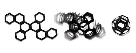 4Dプリントで製作された平面から自動で組み立てられる八面体