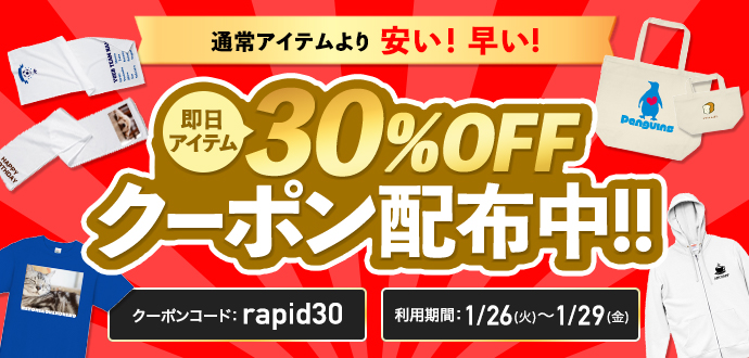【期間限定すぐに使える30%OFFクーポン配布中】早くて安くて高品質な対象アイテムはこちら!