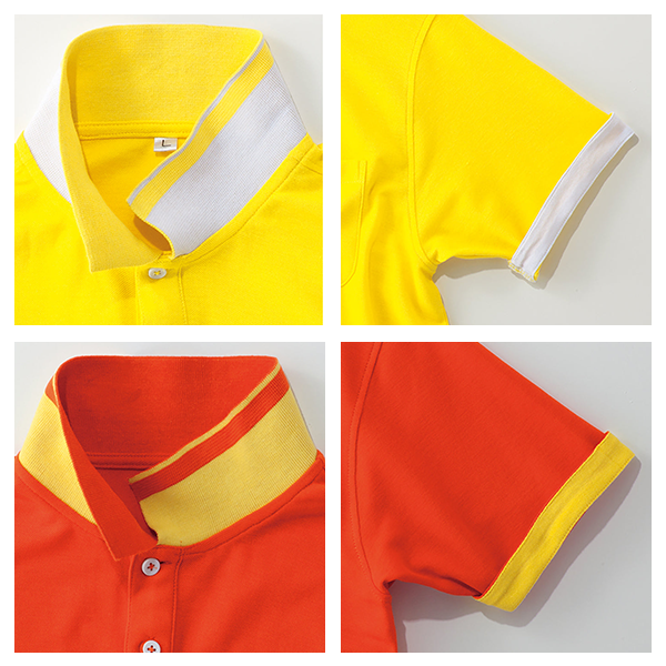 イエロー、オレンジの襟・袖裏カラー