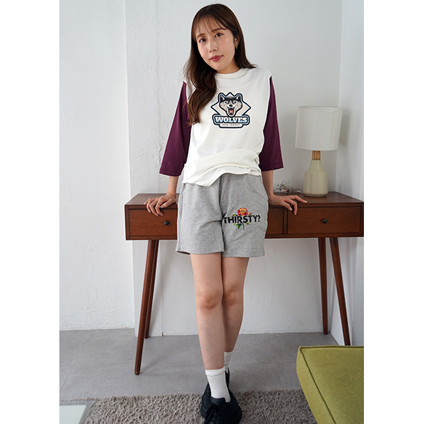 モデル：MOCA／身長162cm／Sサイズ／杢グレー着用